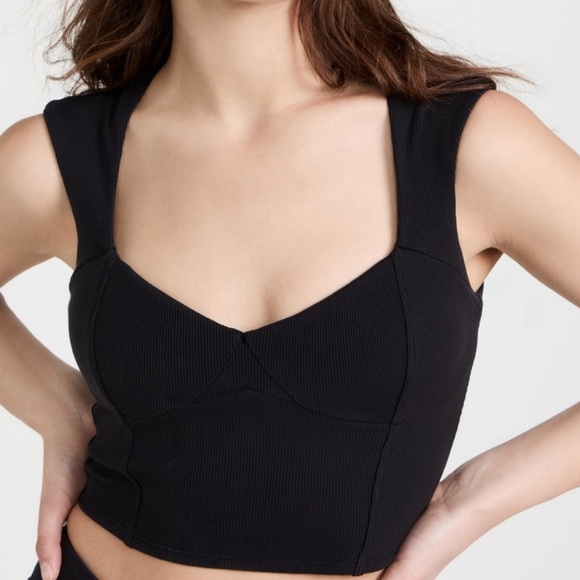 ALO Yoga Tops - ALO Ribbed Crop Top Sweetheart Neck Size M